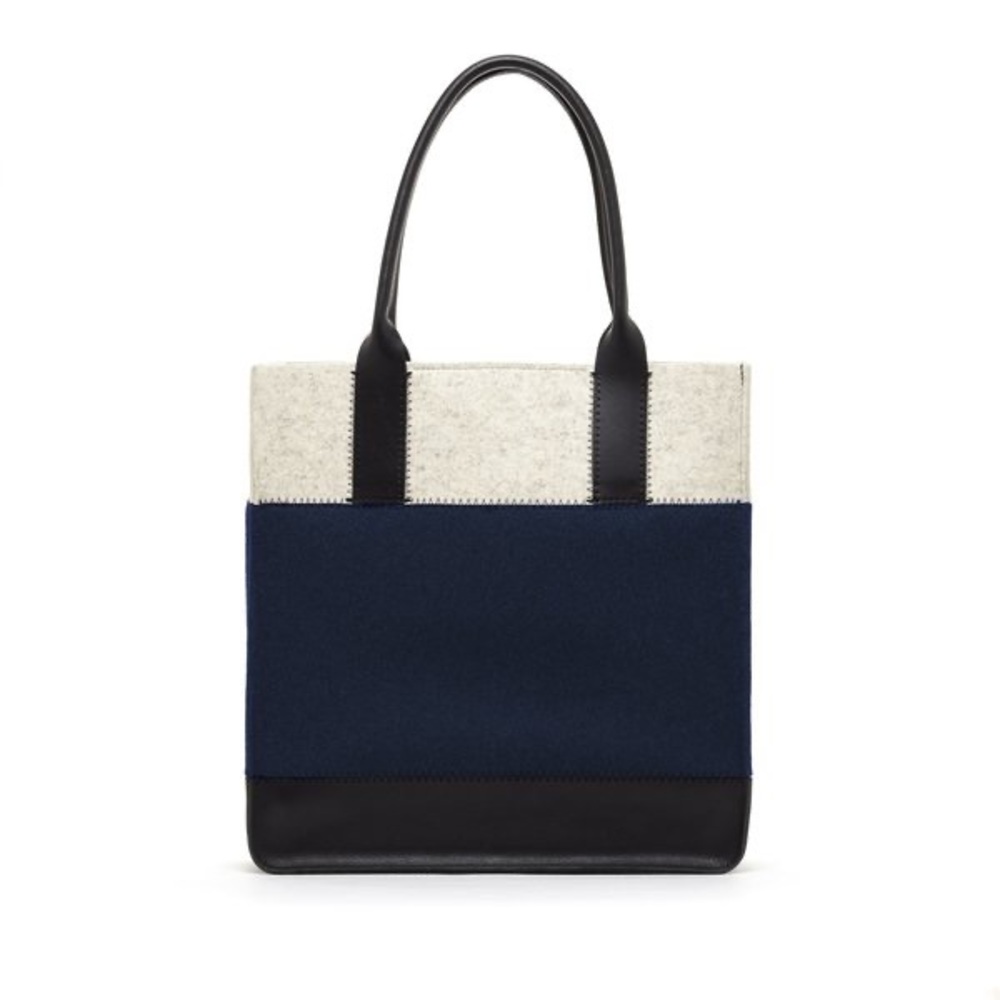 [graf lantz] Jaunt Tote • Marine / Heather White / Black Leather